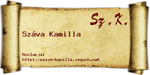 Száva Kamilla névjegykártya